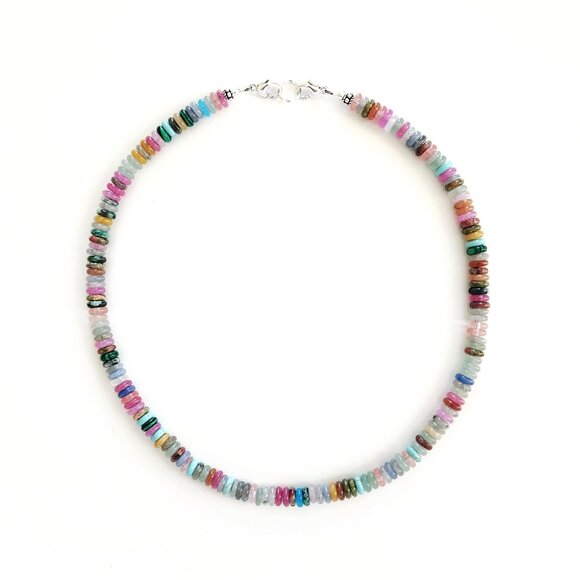MIXED MINI GEMSTONE NECKLACE--16" - Picture 1 of 1